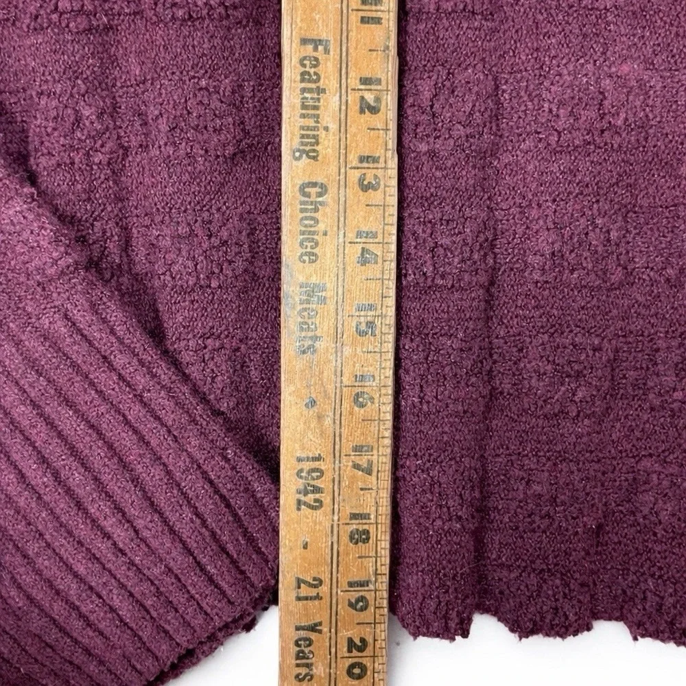 Free People Care Soul Searcher Mock Neck Sweater Maroon Waffle Knit Turtleneck S